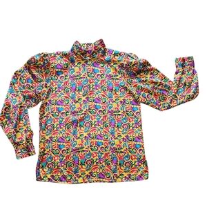 Vintage Multicolor Swirl Blouse